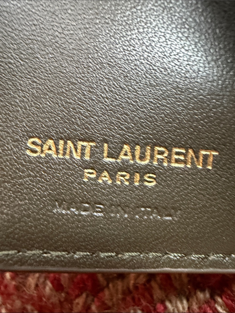 Saint Laurent Tiny Matelasse Origami Trifold Wallet in Light Musk - Picture 15 of 16